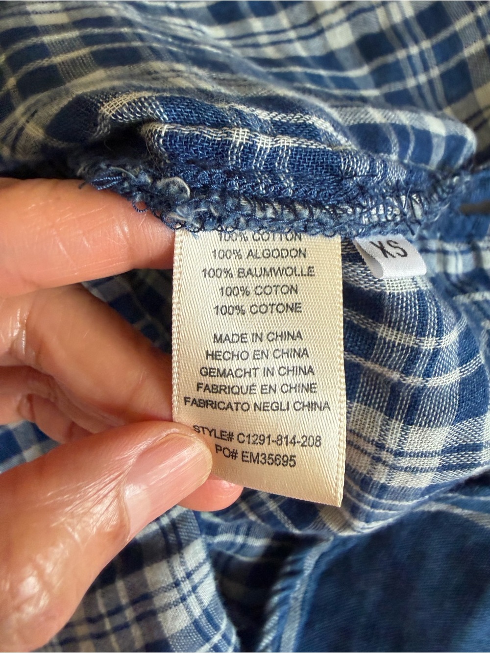 Cloth&Stone Women's Brechen  Blue Plaid Button-Up Shirt - Picture 8 of 10